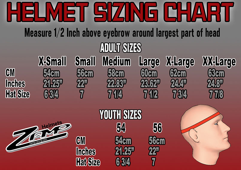 Zamp Helmet Sizing Chart WORD Racing
